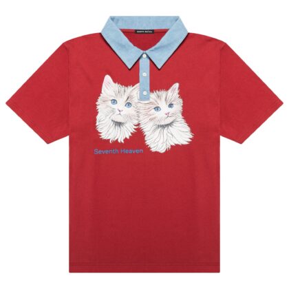 Seventh Heaven Cats Collared Shirt